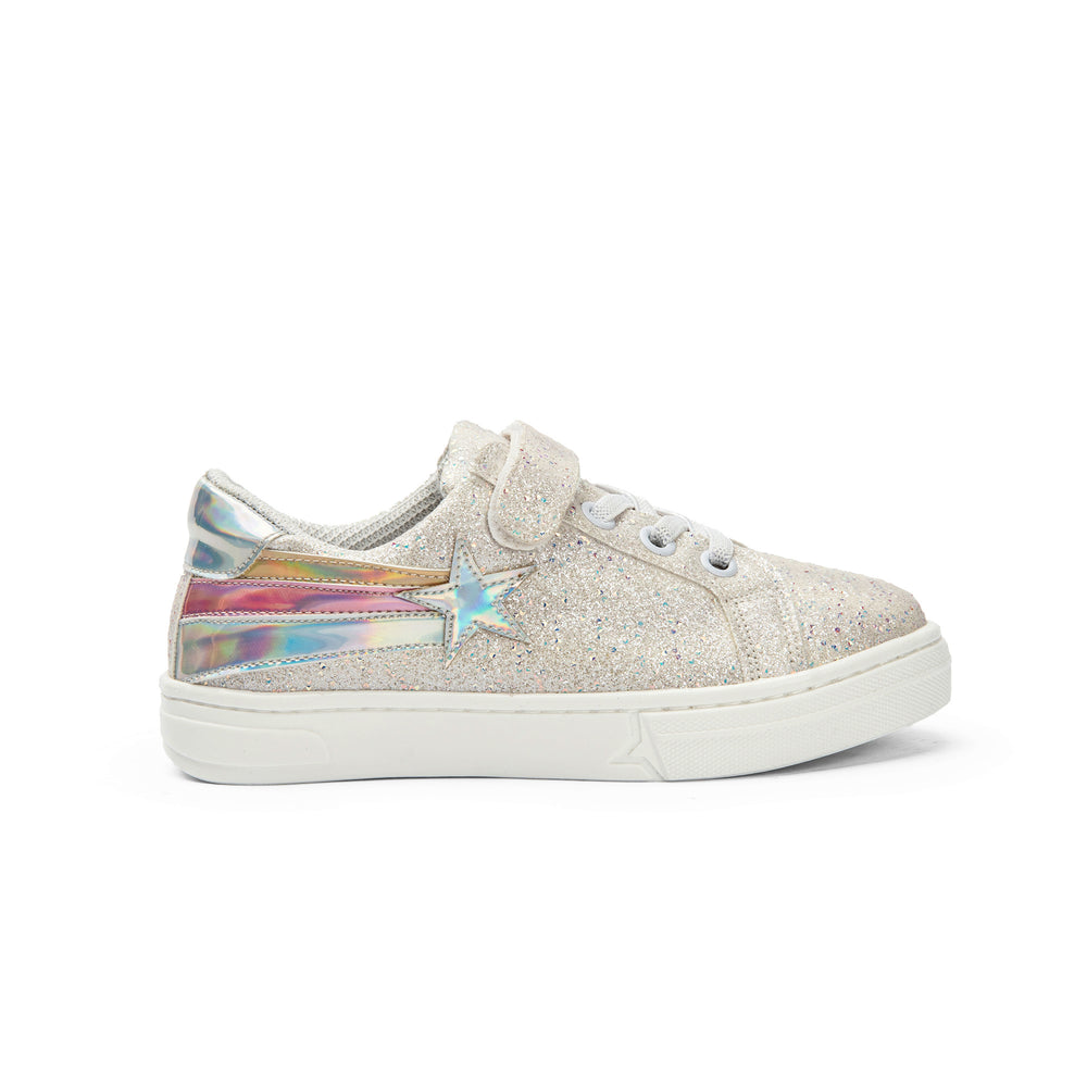 Shinny Silver Sneakers For Girls