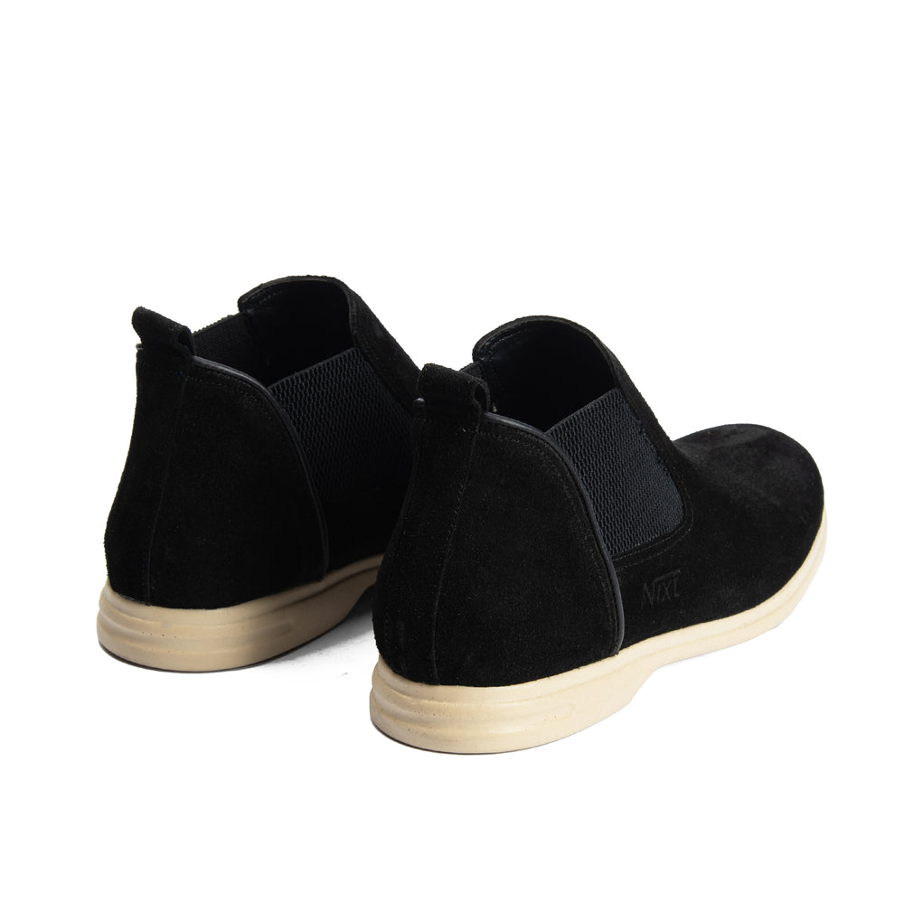 Black Natural Suede Chelsea Boots