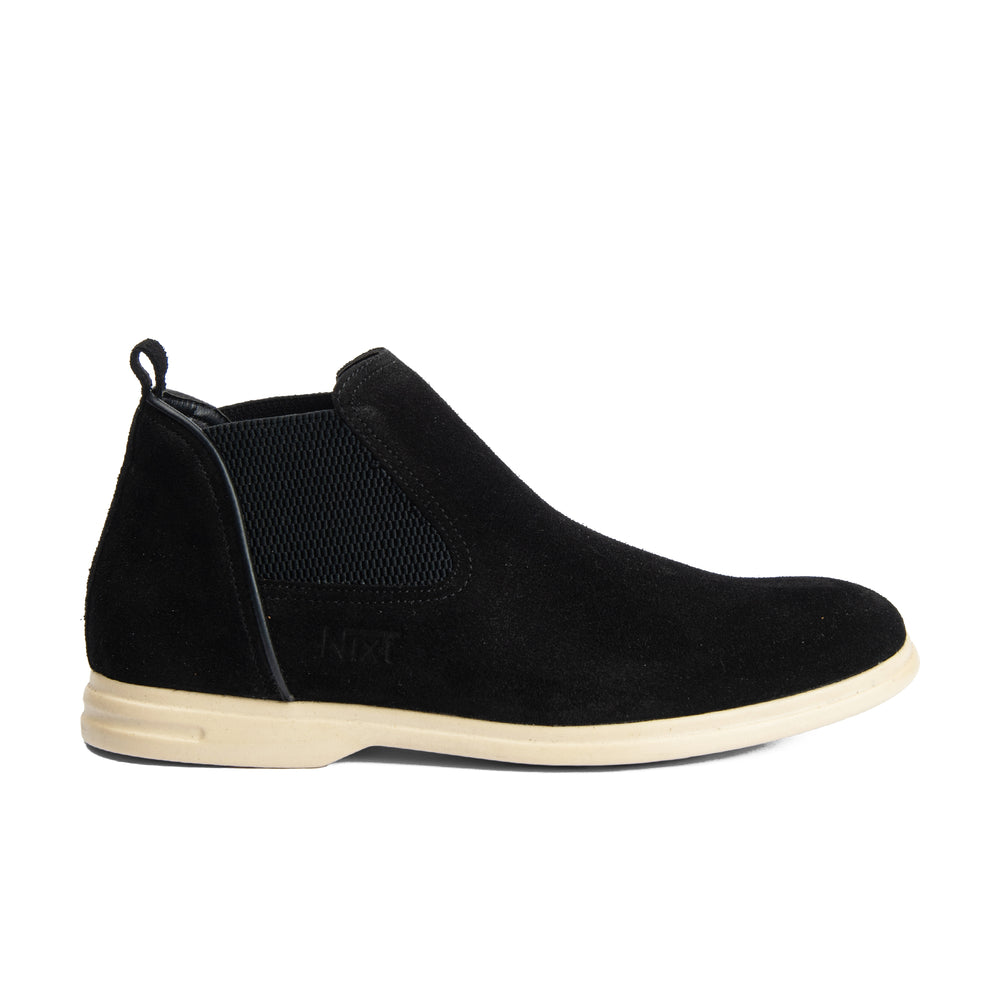 Black Natural Suede Chelsea Boots