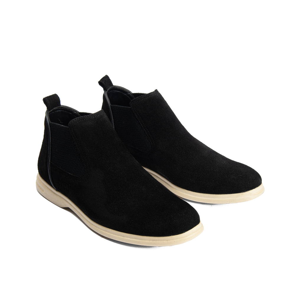 Black Natural Suede Chelsea Boots
