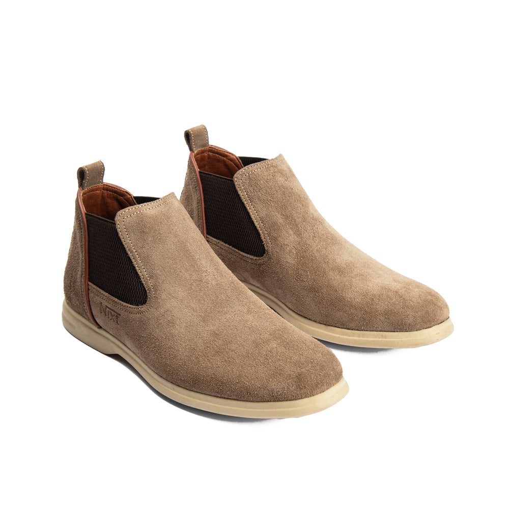 Beige Natural Suede Chelsea Boots