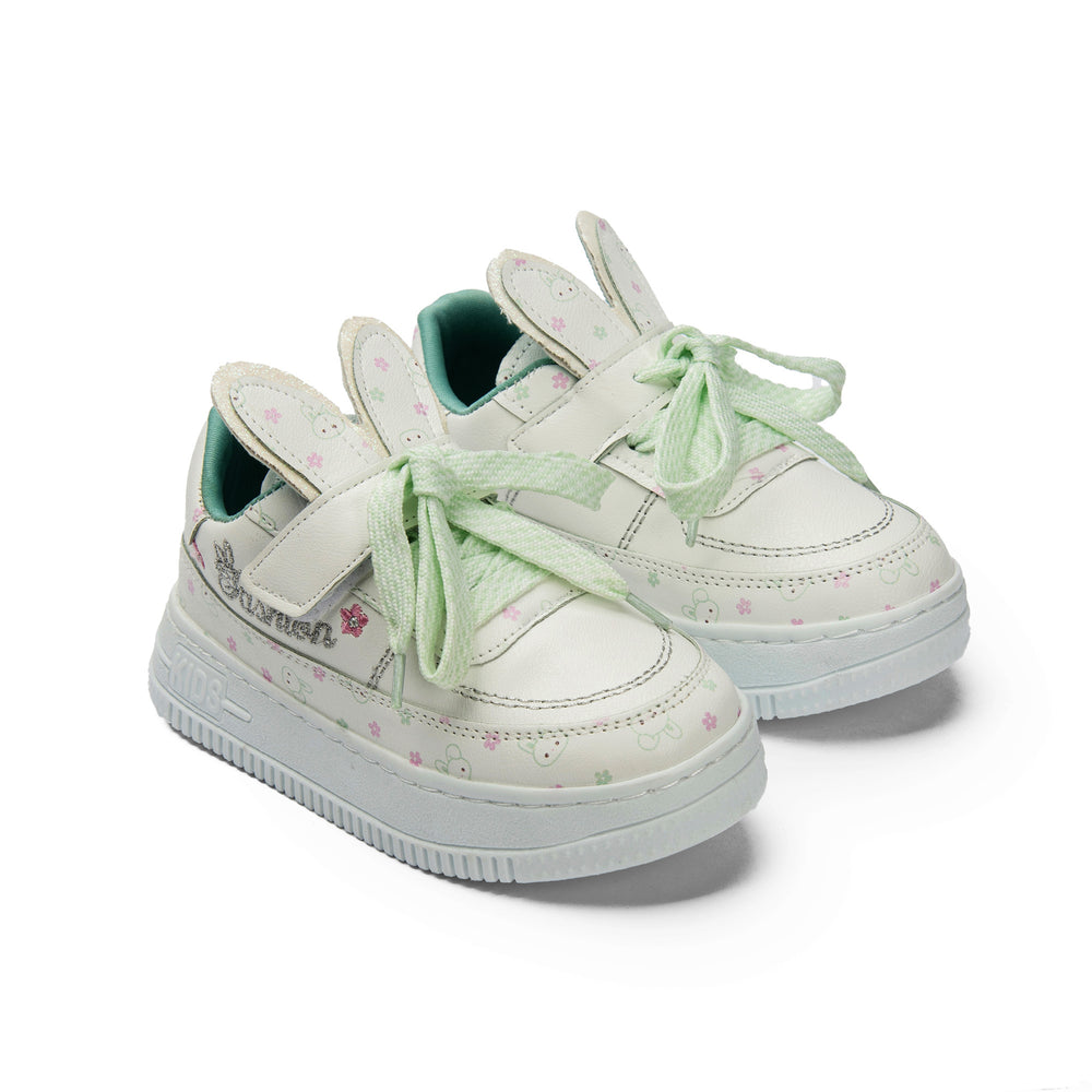 White X green Sneakers For Girls