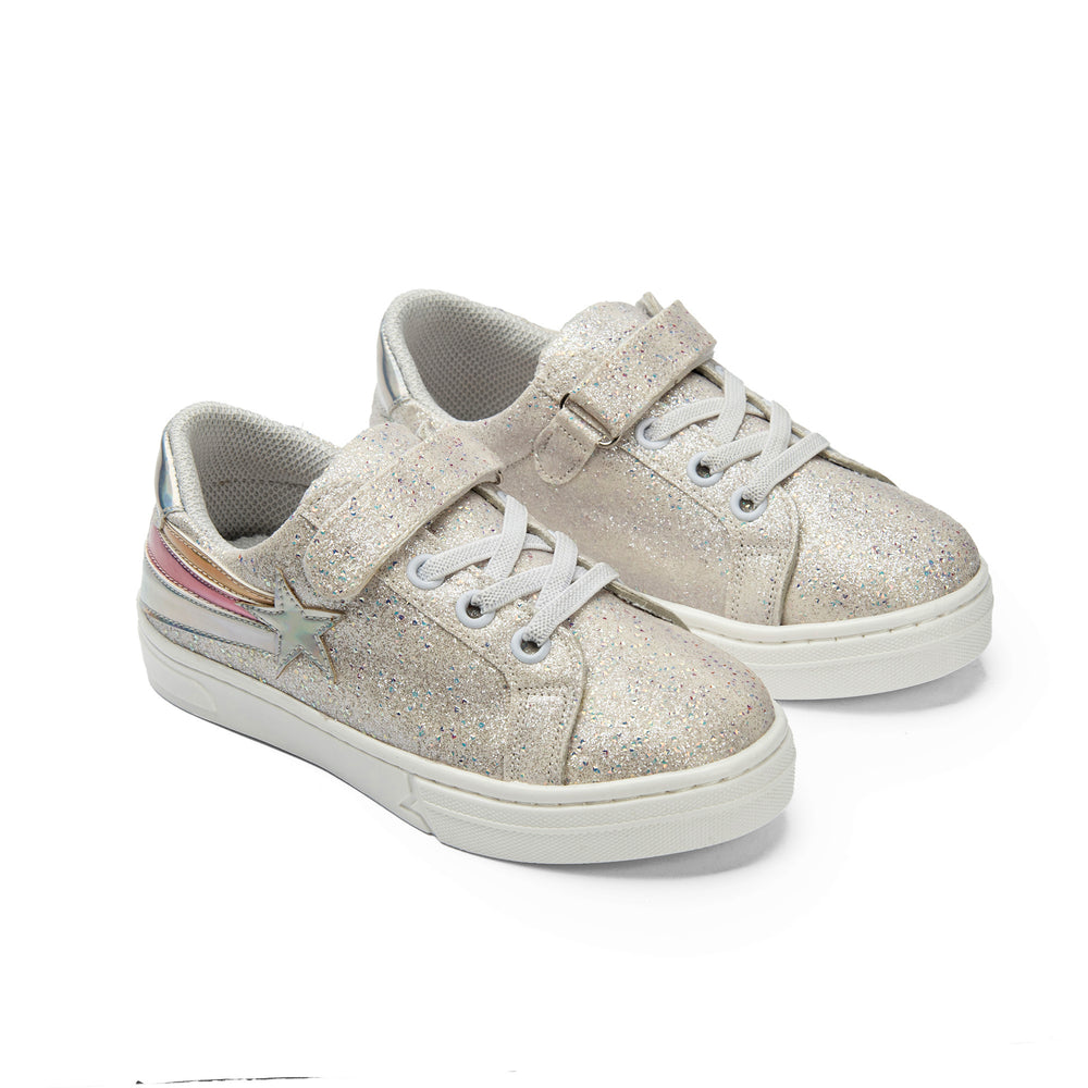 Shinny Silver Sneakers For Girls