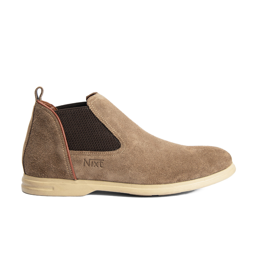 Beige Natural Suede Chelsea Boots