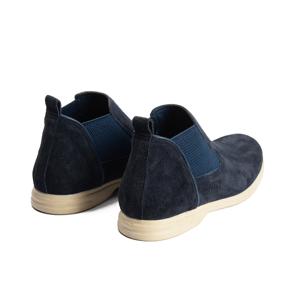 Navy Natural Suede Chelsea Boots