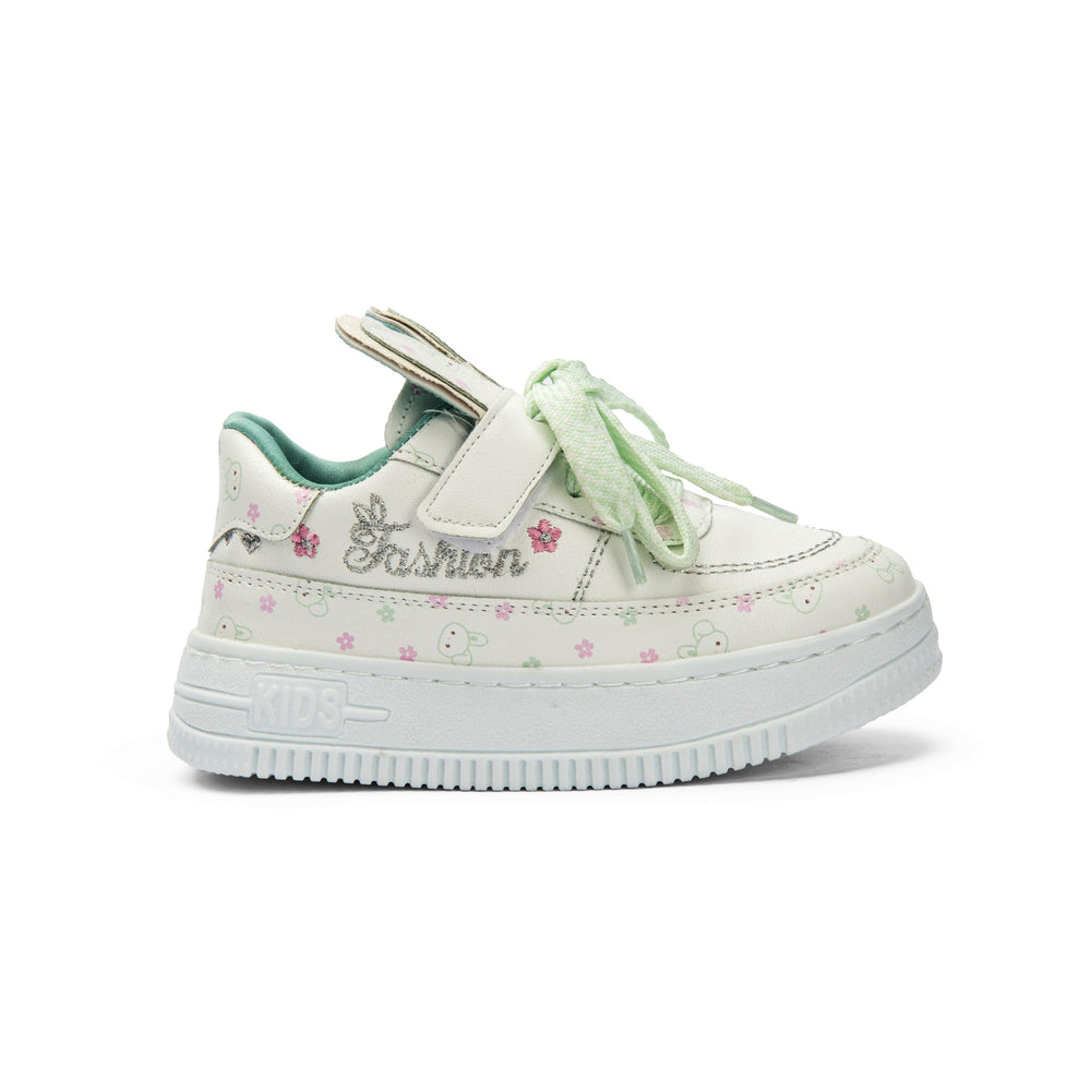 White X green Sneakers For Girls