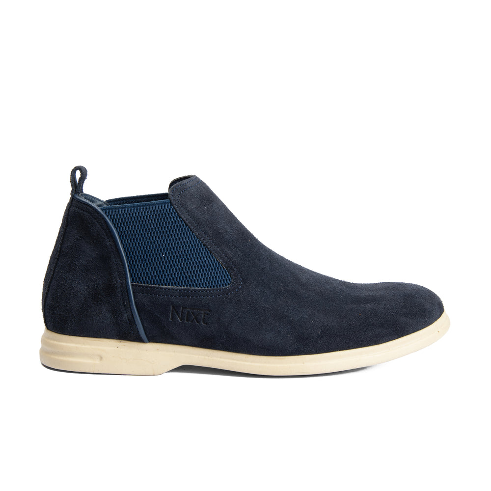 Navy Natural Suede Chelsea Boots