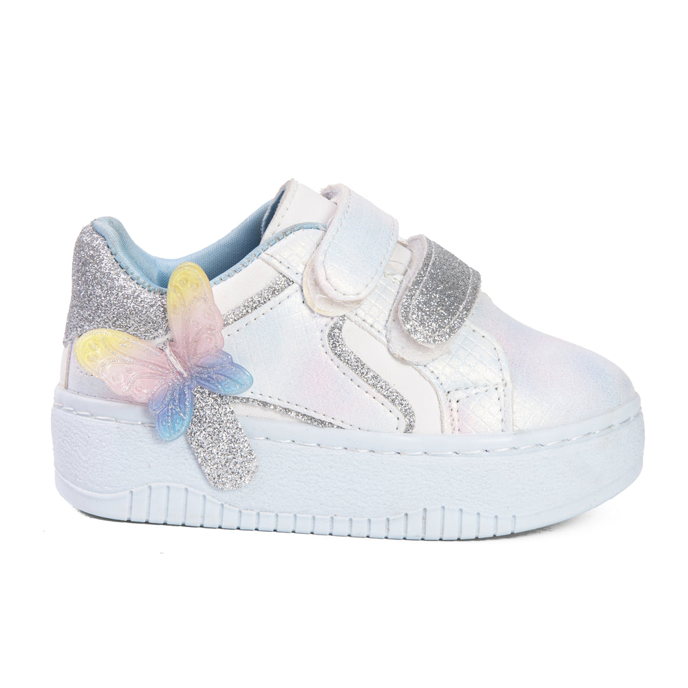 White X Baby blue Sneakers For Girls