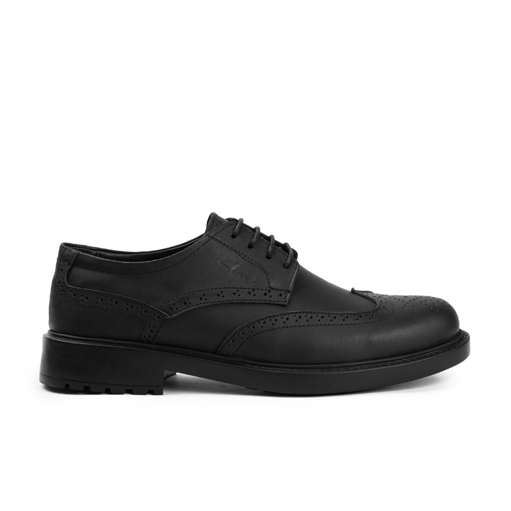 Black Leather Derby Shoes