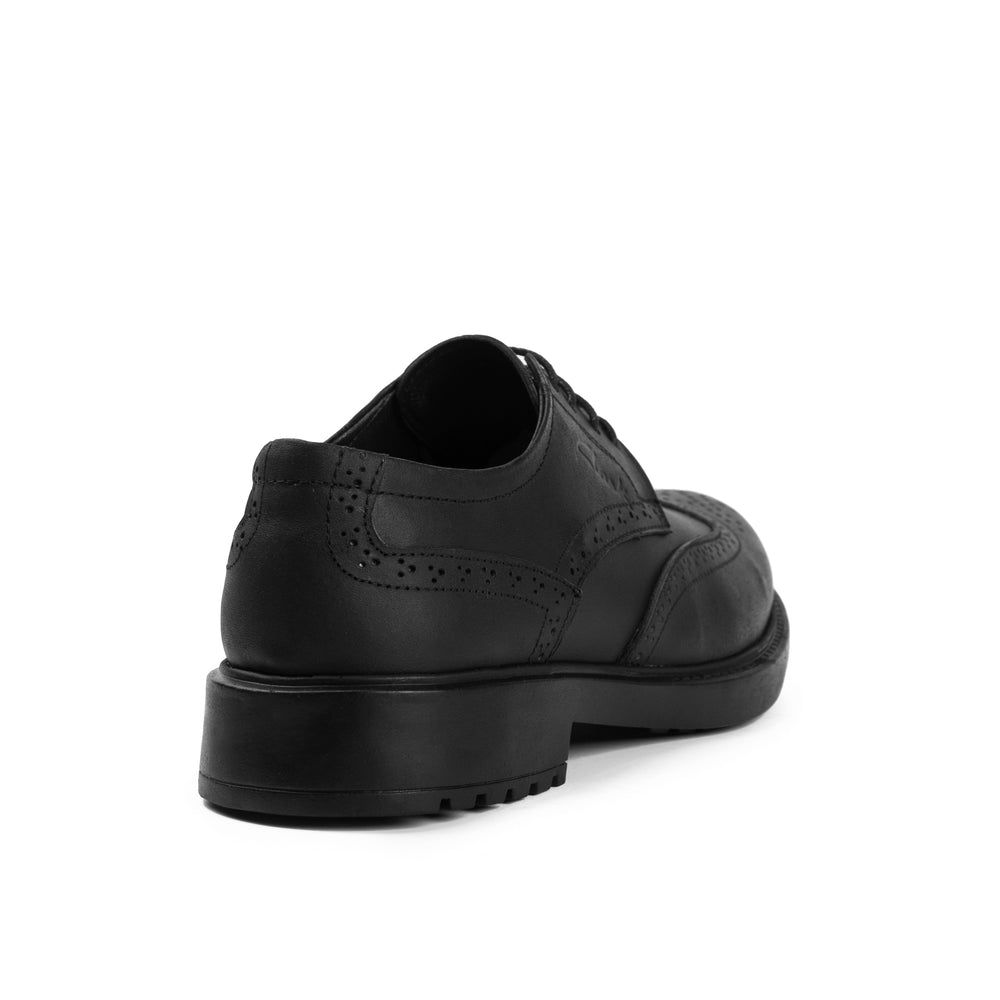 Black Leather Derby Shoes