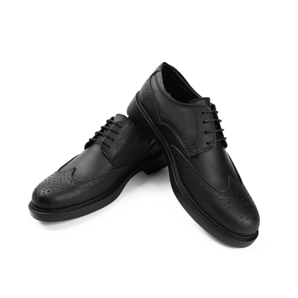 Black Leather Derby Shoes