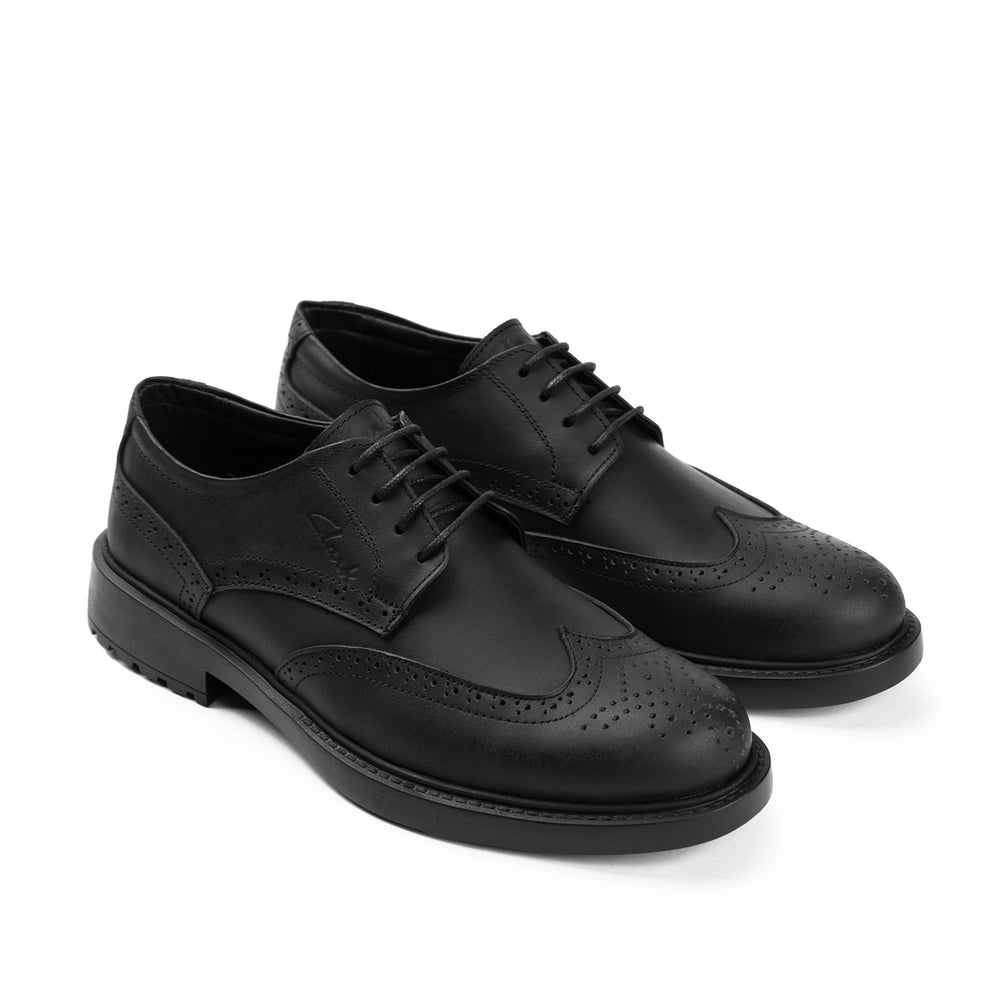 Black Leather Derby Shoes