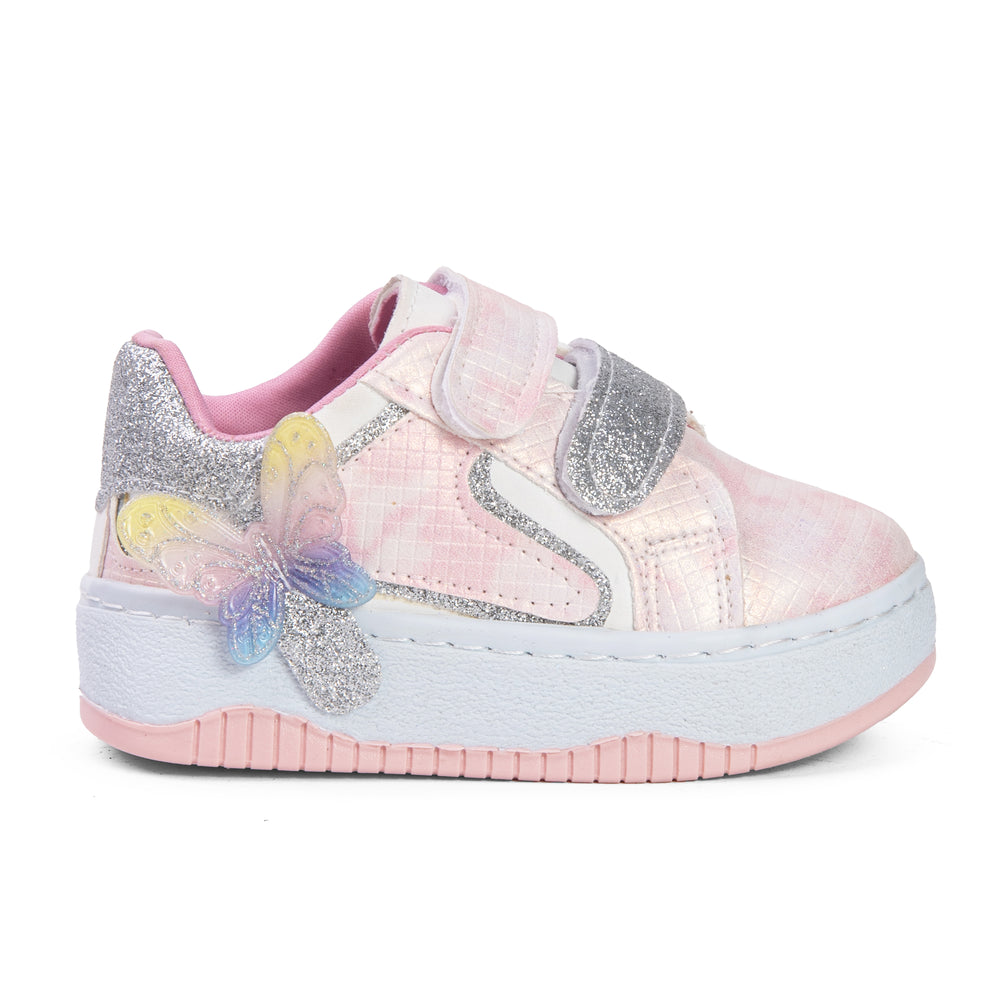 White X pink Sneakers For Girls