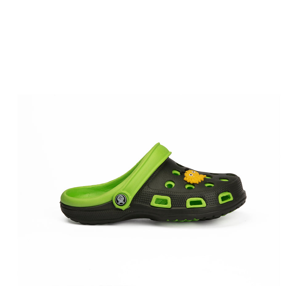Aqualite Kids Black , Green Clogs