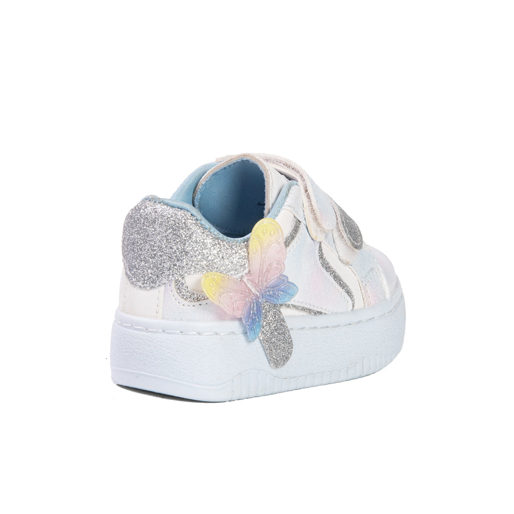 White X Baby blue Sneakers For Girls