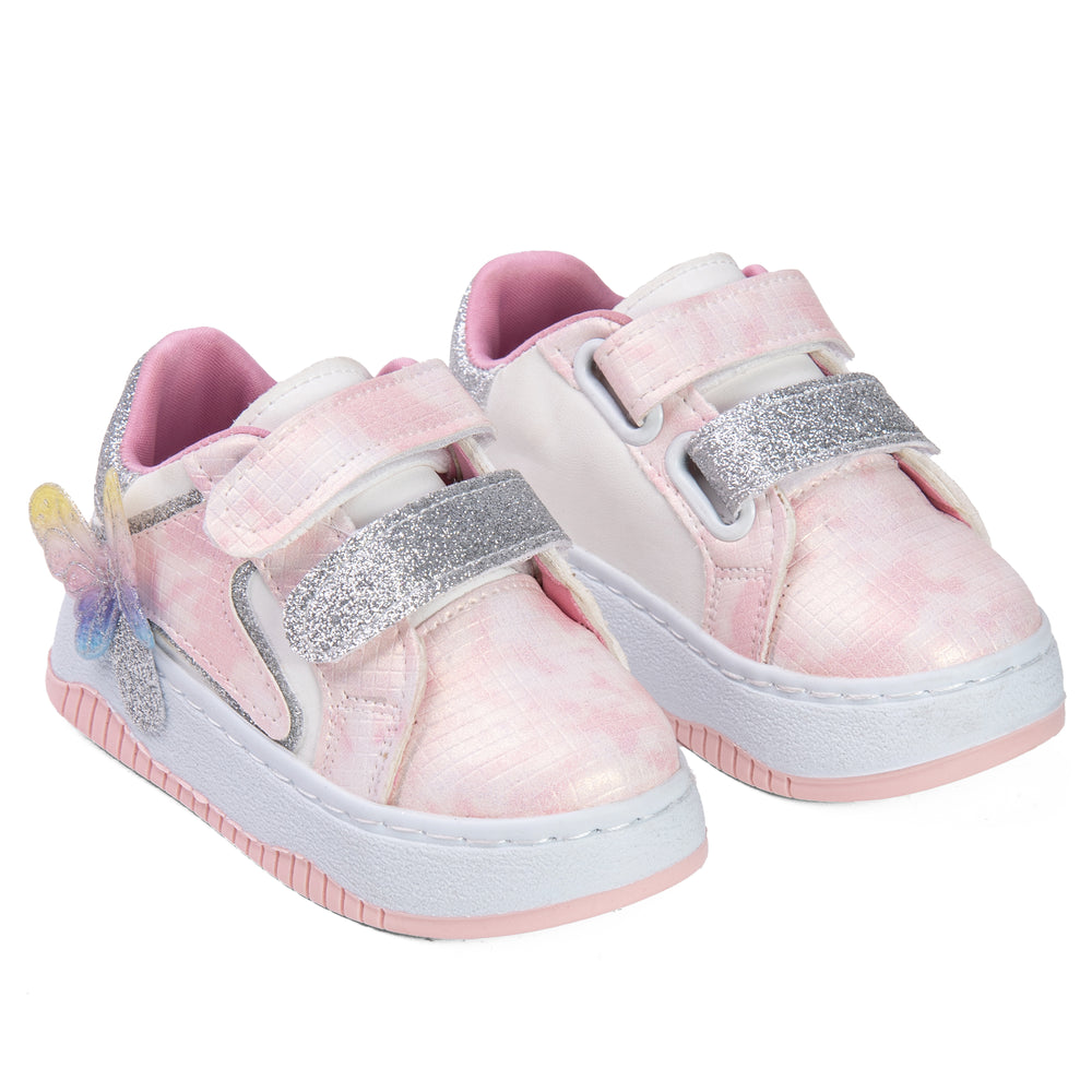 White X pink Sneakers For Girls