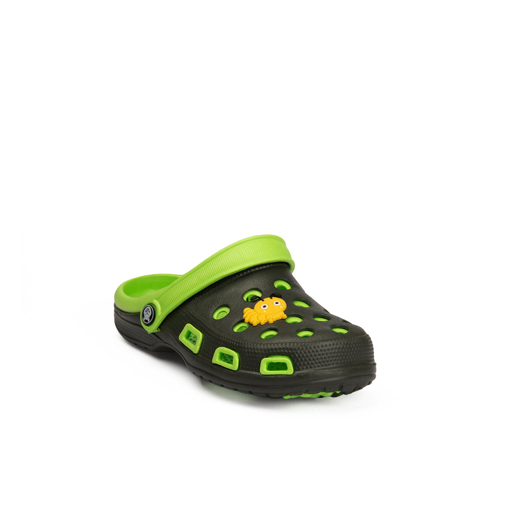 Aqualite Kids Black , Green Clogs
