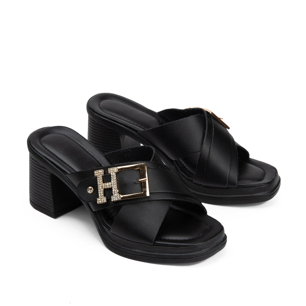 Black Women Casual Heels Slippers